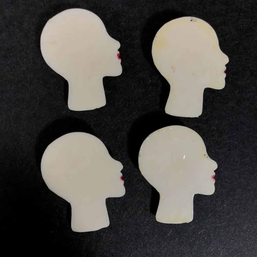 Woman's Profile Heads Craft Pieces Avant Garde Arts Crafts Jewelry Making